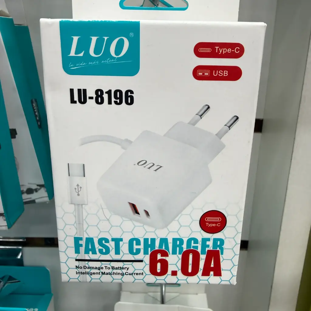 LU-8196 CARGADOR C/CABLE TIPO C 6.0A 