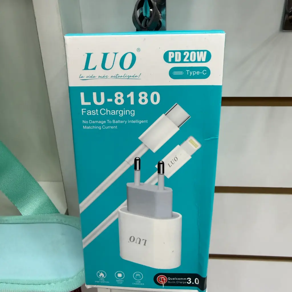 LU-8180 CARGADOR IPHONE C/FUENTE TIPO C 